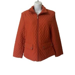 Vintage Jane Ashley Rust Colored Quilted Jacket Size Small Cozy Casual Fall